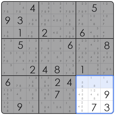 finned x wing sudoku